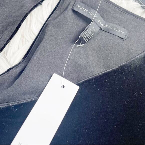 WHBM Women's Velvet-Bodice V-Neck Black‎ Jumpsuit Size 14 - Picture 5 of 5